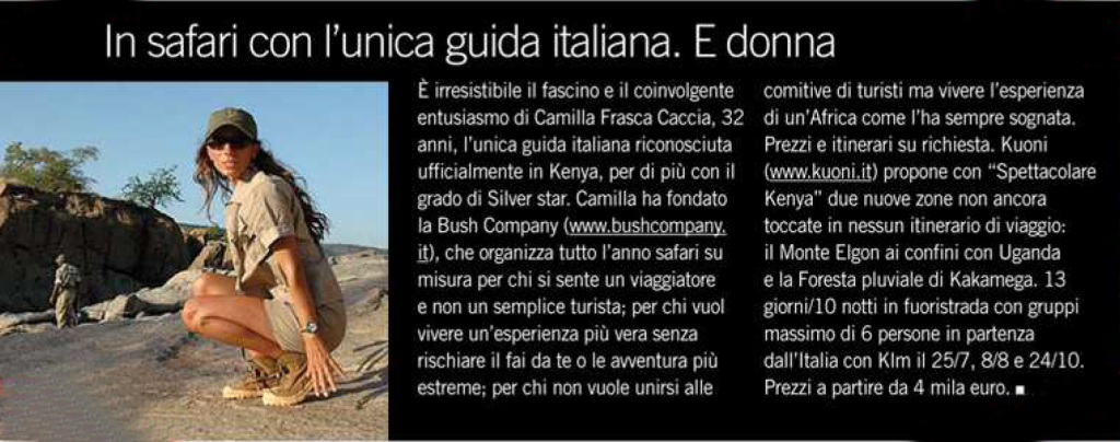 In safari con l’unica guida italiana. E donna