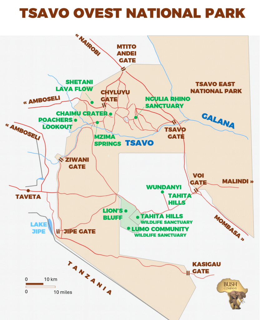 Mappa Tsavo Ovest